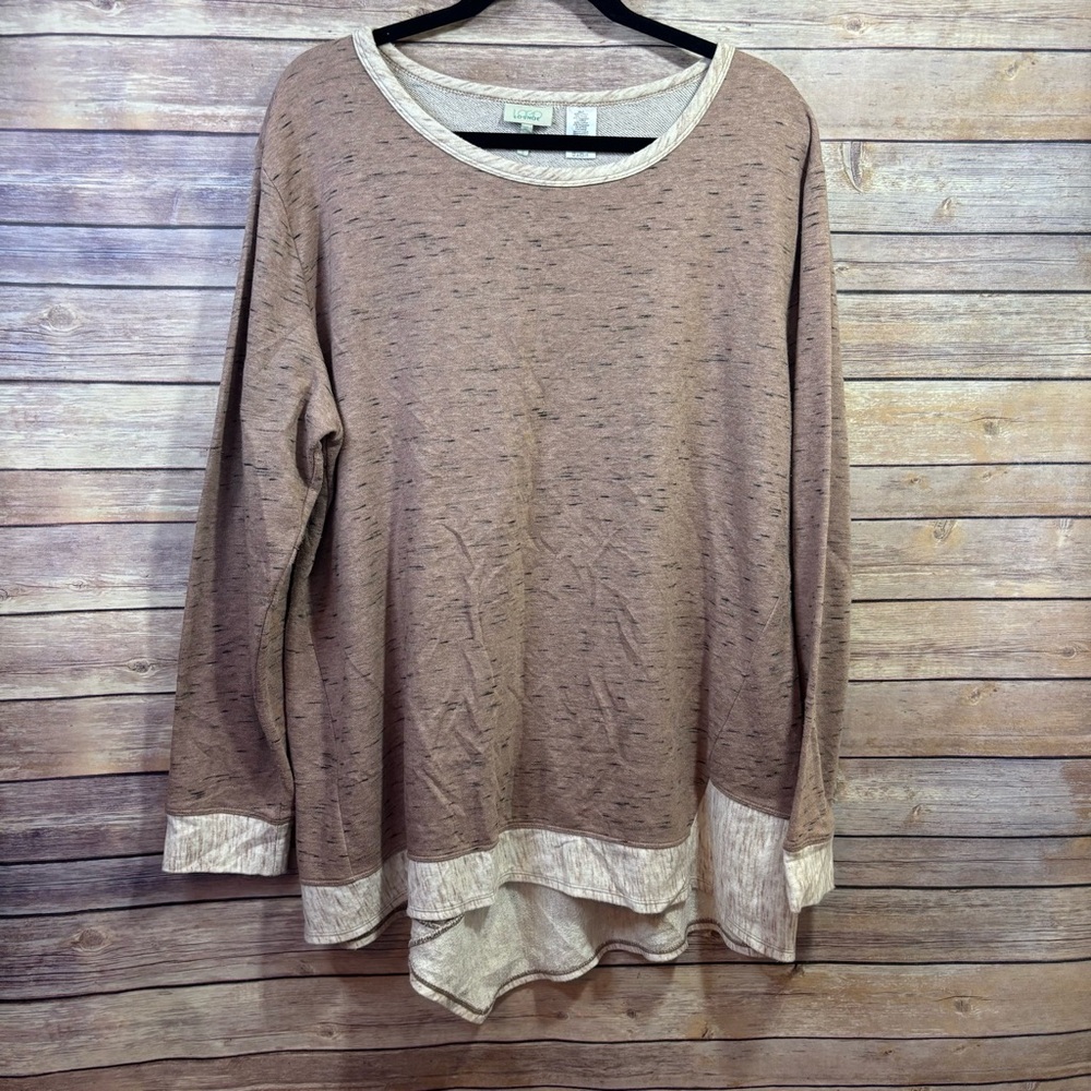 LOGO Lounge Space Dye Sweatshirt Brown Cream Size XL